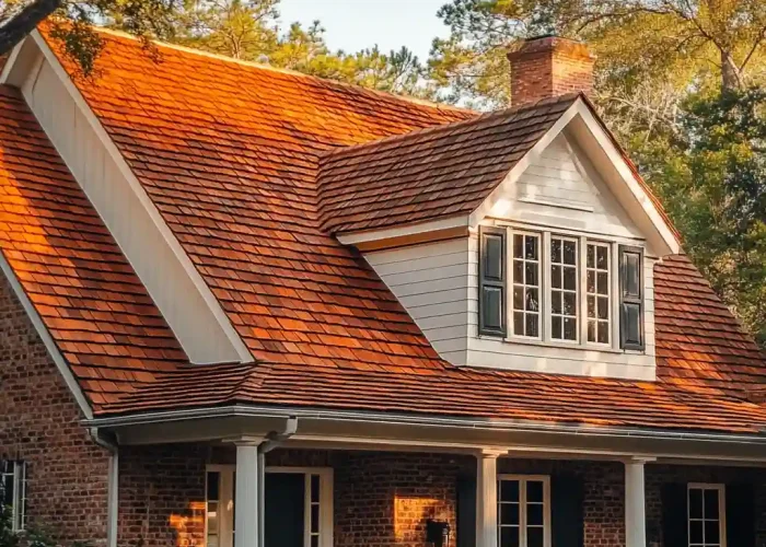 Team of professionals working on a large roofing project